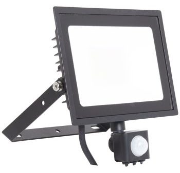 Ansell Lighting AEDELED50 WW PIR  Eden 50W 3000K Black LED Floodlight with PIR Online now