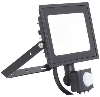 Ansell Lighting AEDELED20 WW PIR  Eden 20W 3000K Black LED Floodlight with PIR For Discount