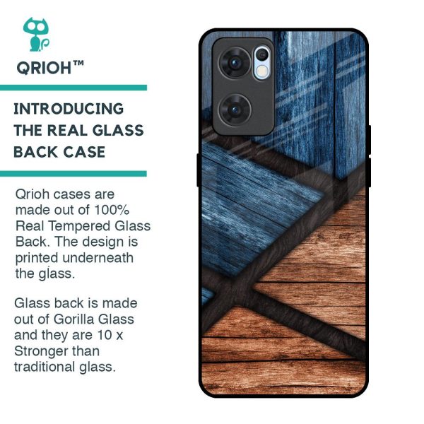 Wooden Tiles Glass Case for Oppo Reno7 5G Discount