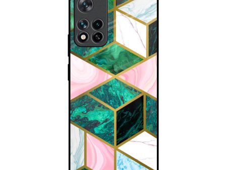 Seamless Green Marble Glass Case for Mi 11i For Sale