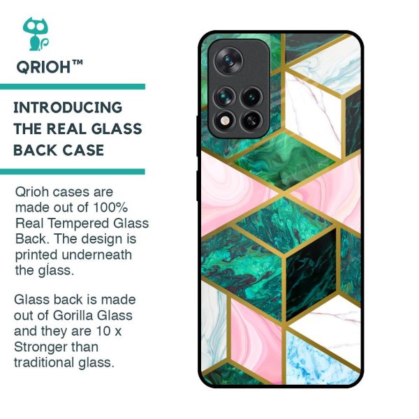 Seamless Green Marble Glass Case for Mi 11i For Sale