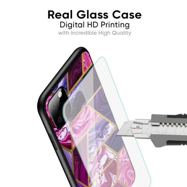 Electroplated Geometric Marble Glass Case for Mi 11i Online Sale