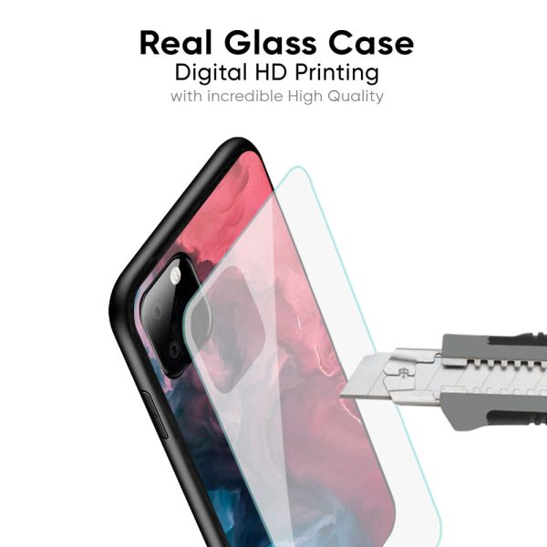 Blue & Red Smoke Glass Case for Redmi Note 10S Online