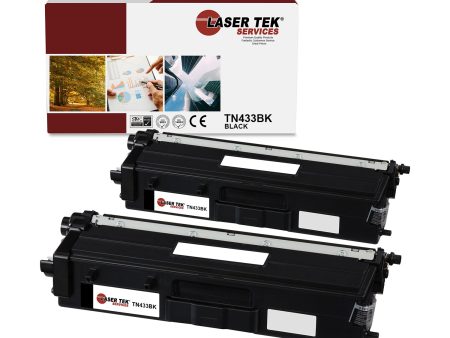 2 Pack Brother TN-433 Black Compatible Toner Cartridge | Laser Tek Services Online