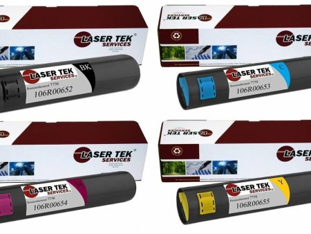 4 Pack Compatible  Xerox 7750 Replacement Toner Cartridges for the Xerox Phaser 7750, EX7750, EX7760, EX7800, EX7890 (1 Black, 1 Cyan, 1 Magenta, 1 Yellow) For Sale