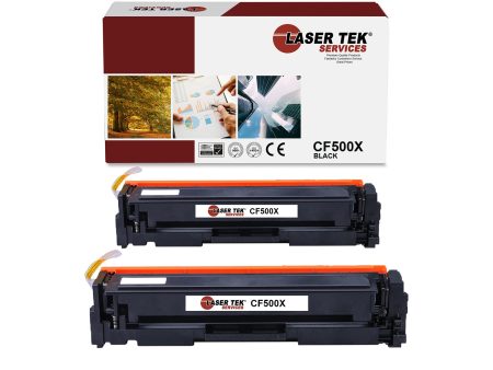 2 Pack HP 202X CF500X Black Compatible High Yield Toner Cartridge | Laser Tek Services For Sale