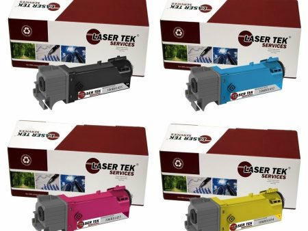 4 Pack Compatible Xerox Phaser 6128 Toner Cartridge Replacements for the Xerox 106R01455, 106R01452, 106R01453, 106R01454 (Black, Cyan, Magenta, Yellow) Fashion