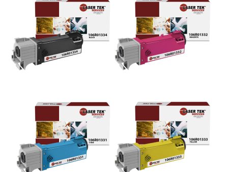 4 Pack Compatible Xerox Phaser 6125 Toner Cartridge Replacements for the Xerox 106R01334, 106R01331, 106R01332, 106R01333 (Black, Cyan, Magenta, Yellow) Fashion