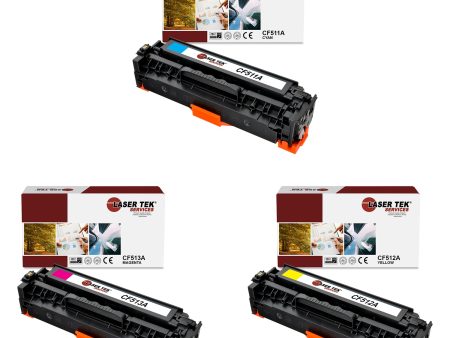 3 Pack HP 204A CF511A CF512A CF513A Compatible Toner Cartridge | Laser Tek Services Cheap